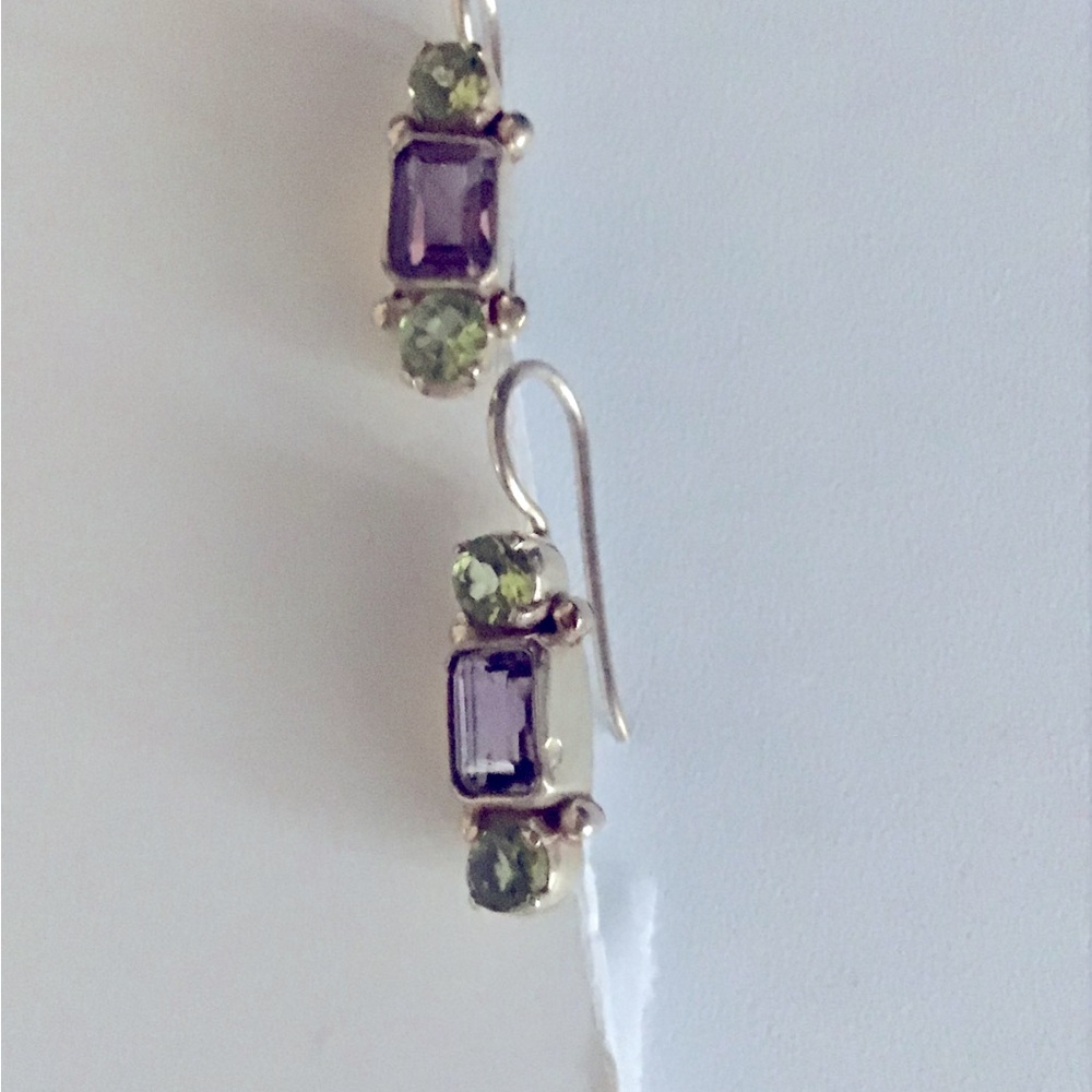Earrings amethyst/peridot